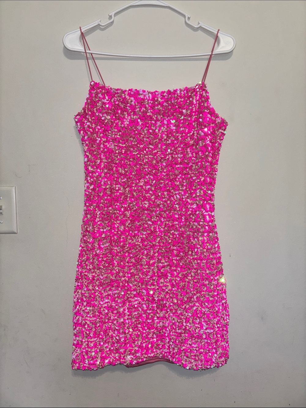 Hot Pink Sequin Mini Dress - Women